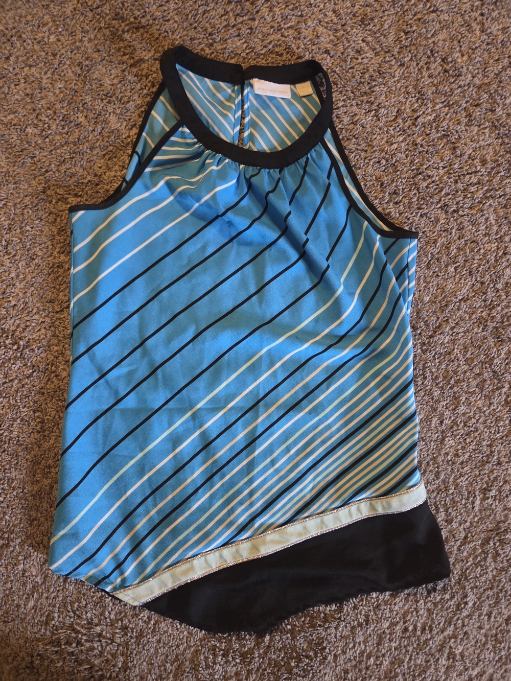 Women’s Sleeveless Blue Striped Halter Top